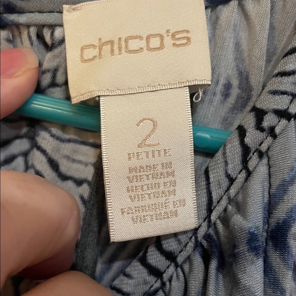 Chico's Blue and Black Patterned halter style Chico’s size 2 ( large ) Dress - Picture 6 of 7